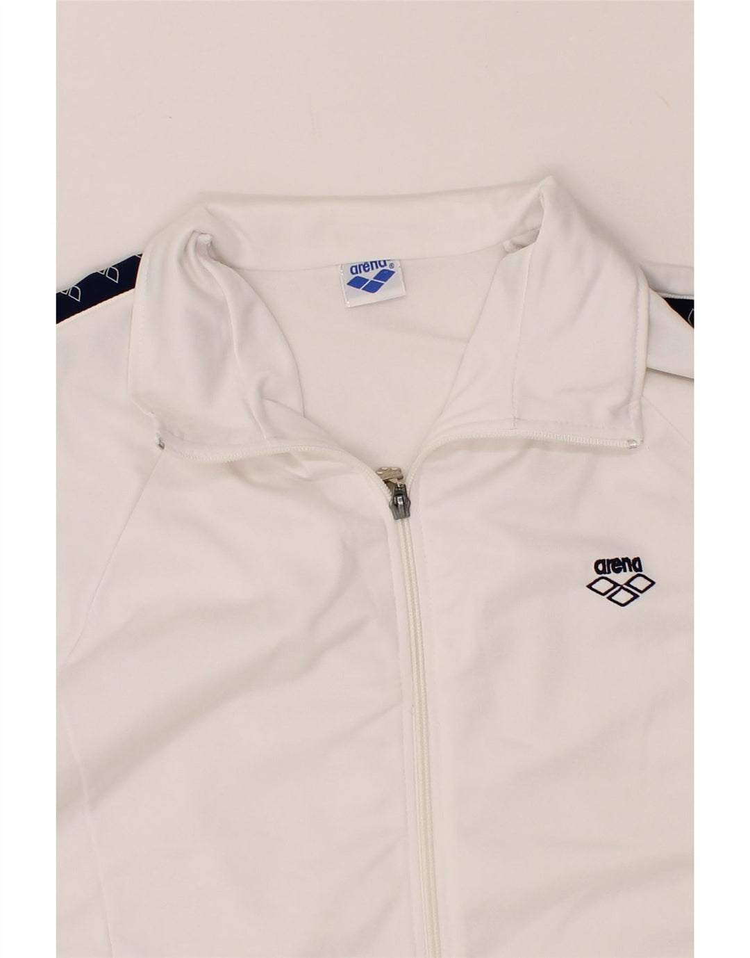 ARENA Womens Graphic Tracksuit Top Jacket UK 16 Large White Polyester Vintage Arena and Second-Hand Arena from Messina Hembry 