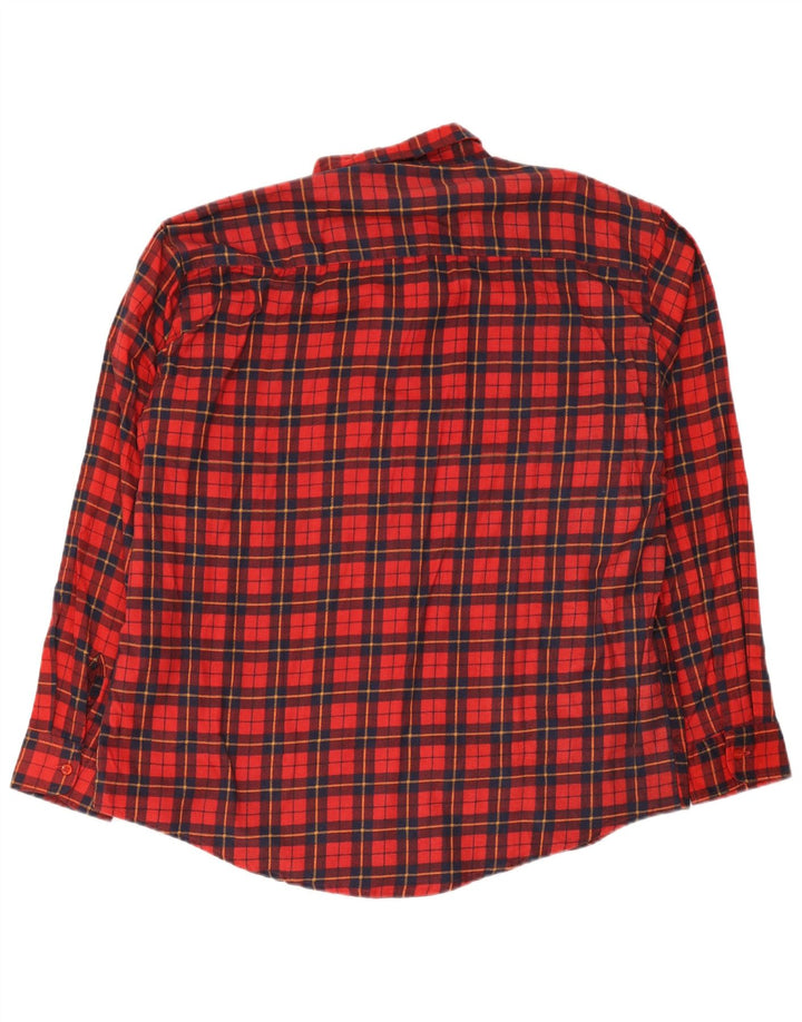 Camicia vintage da uomo in flanella 2XL in cotone a quadri rossi