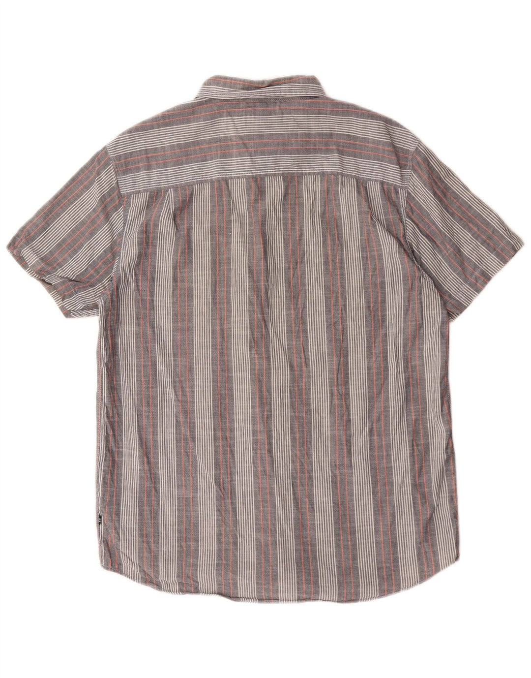 Camicia da uomo a maniche corte Nautica in cotone a righe grigio medio