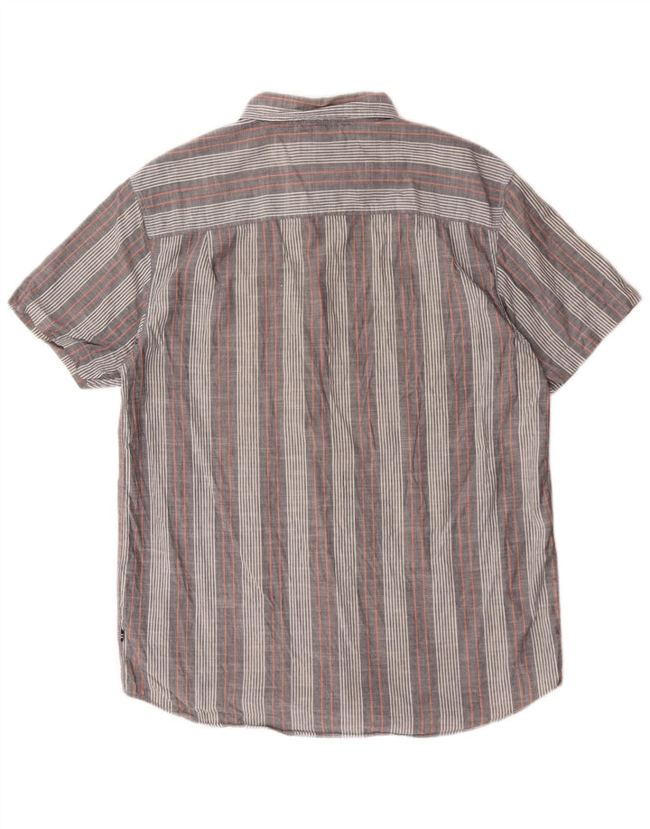 Camicia da uomo a maniche corte Nautica in cotone a righe grigio medio