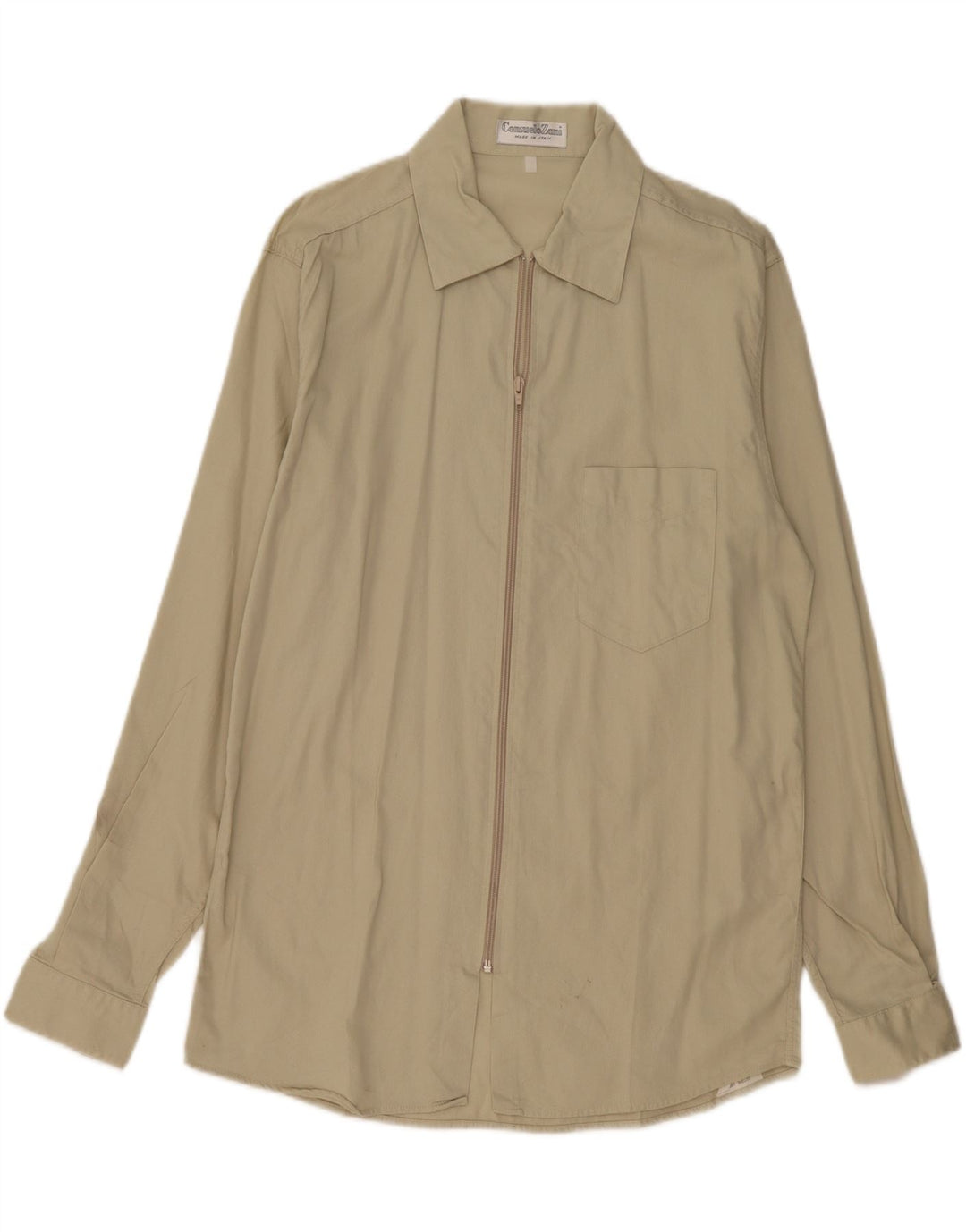 Camicia da uomo VINTAGE in cotone beige medio