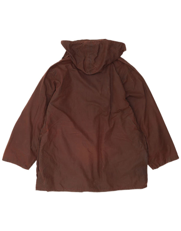 Giacca da uomo Hamilton Country Wear in cotone cerato con cappuccio UK 42 XL Marrone