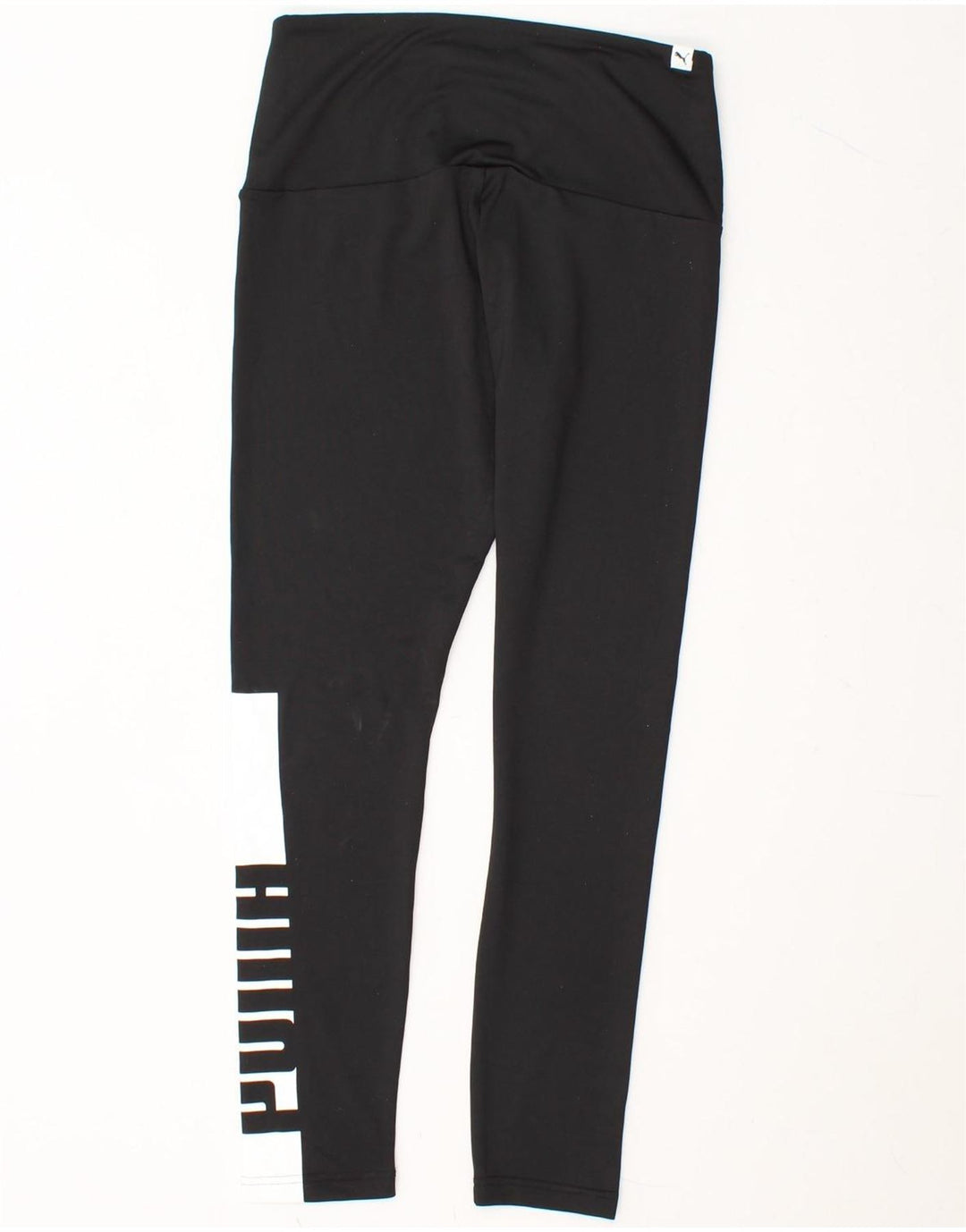 PUMA Womens Graphic Leggings UK 12 Medium  Black Colourblock Polyester Vintage Puma and Second-Hand Puma from Messina Hembry 