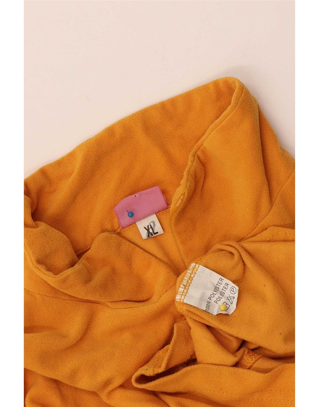 Maglione in pile da donna Asics con collo con zip UK 18 XL Poliestere giallo