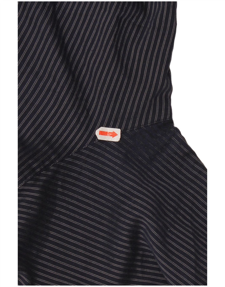 Camicia Armani da uomo con vestibilità regolare a quadri, grande in poliestere a righe blu navy