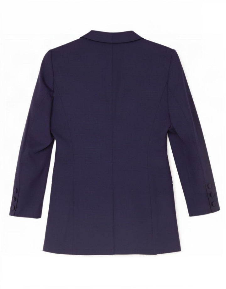 Giacca blazer doppiopetto vintage da donna UK 14 grande blu navy