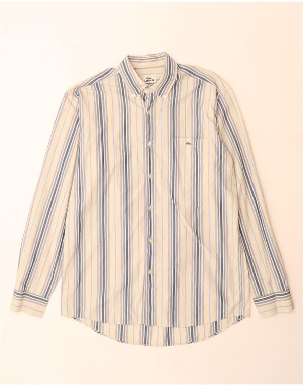 Camicia da uomo Lacoste taglia 41 cotone a righe blu medio