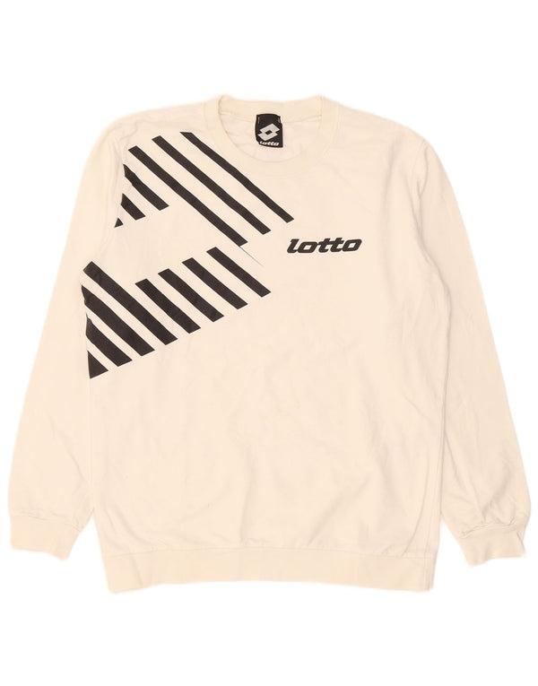 Felpa grafica da uomo Lotto Maglione XL Cotone bianco
