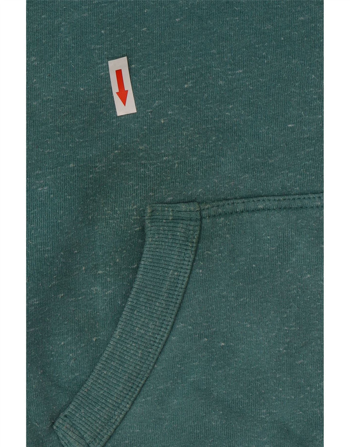Maglione con cappuccio e zip da uomo Superdry in cotone screziato verde medio