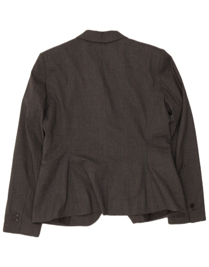 Giacca blazer a 1 bottone da donna Zara EU 42 poliestere a quadri grigio grande