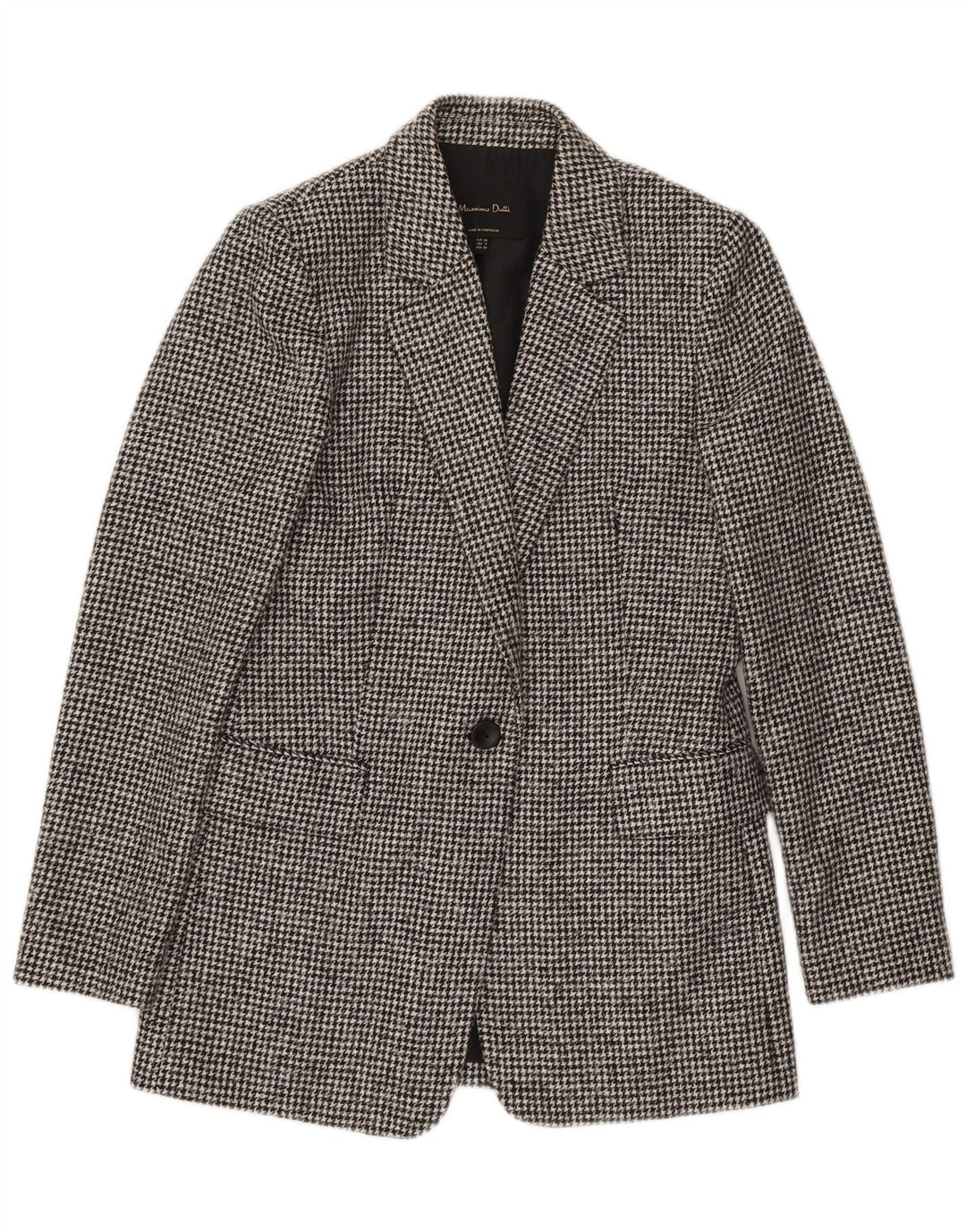 Giacca blazer da donna a 1 bottone Massimo Dutti EU 34 2XS Lana pied de poule grigia