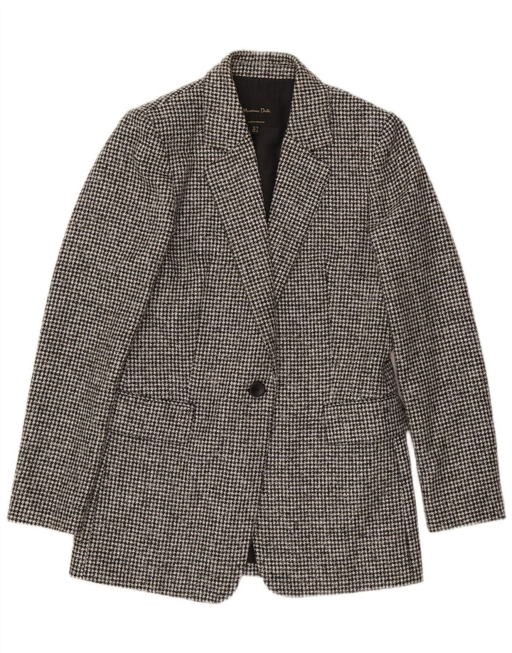 Giacca blazer da donna a 1 bottone Massimo Dutti EU 34 2XS Lana pied de poule grigia