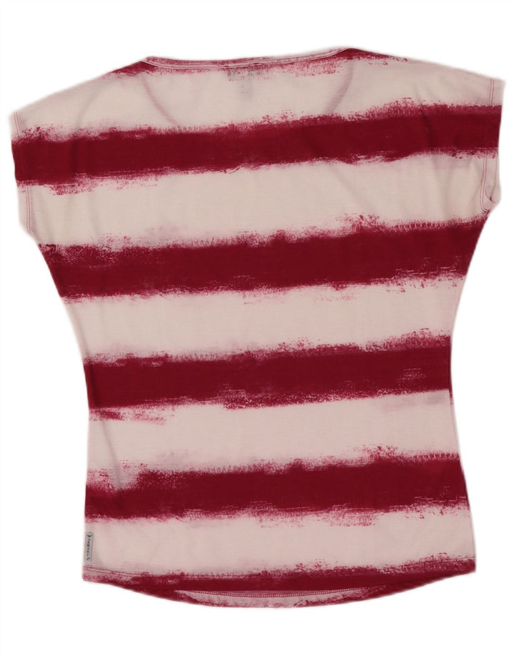 T-shirt da donna Armani Jeans Top EU 40 Poliestere a righe bordeaux medio