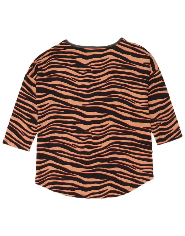 Top oversize da donna Oasis manica 3/4 UK 10 piccola stampa animalier marrone