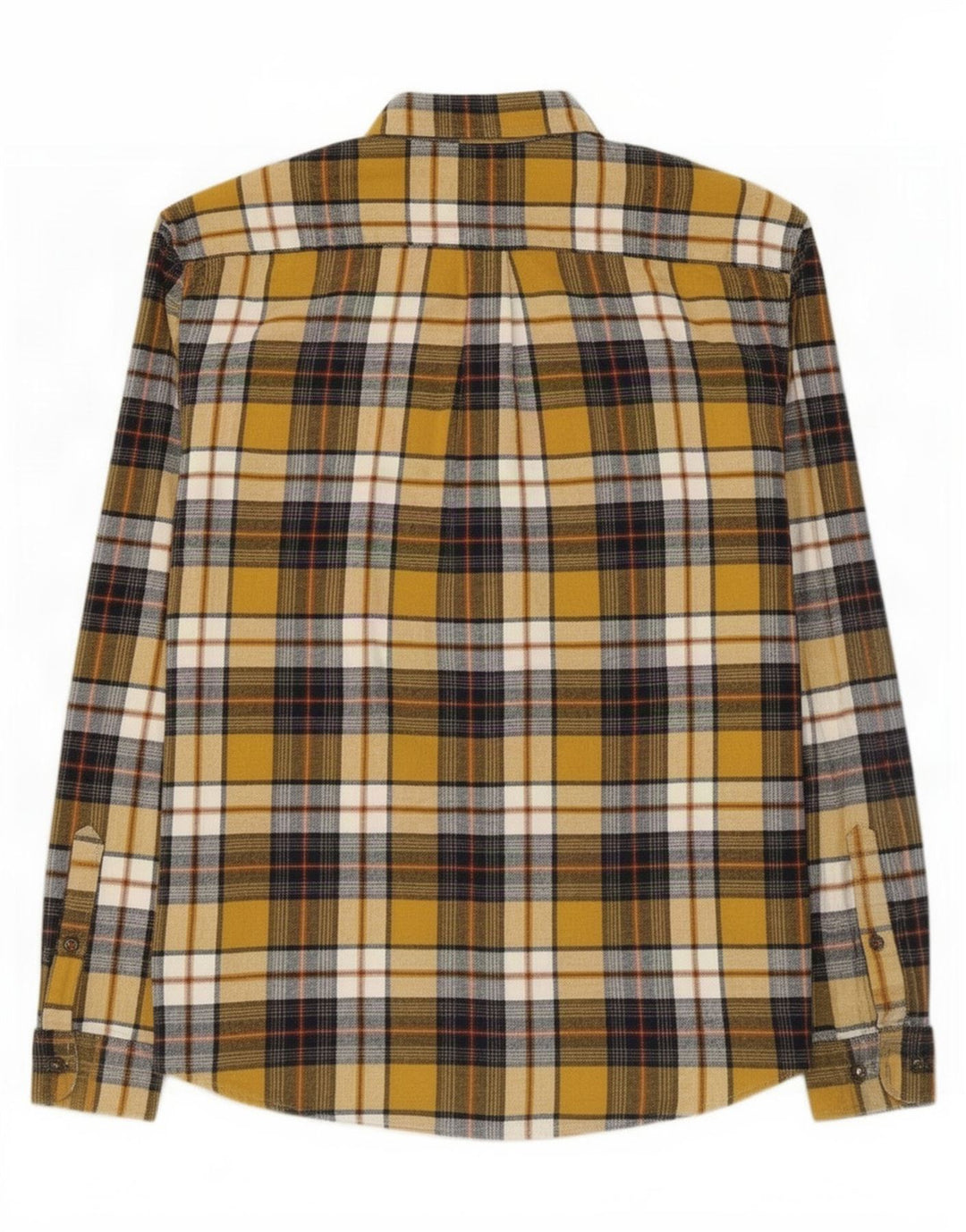 Camicia in flanella da uomo Marks & Spencer vestibilità regolare in cotone a quadri giallo medio