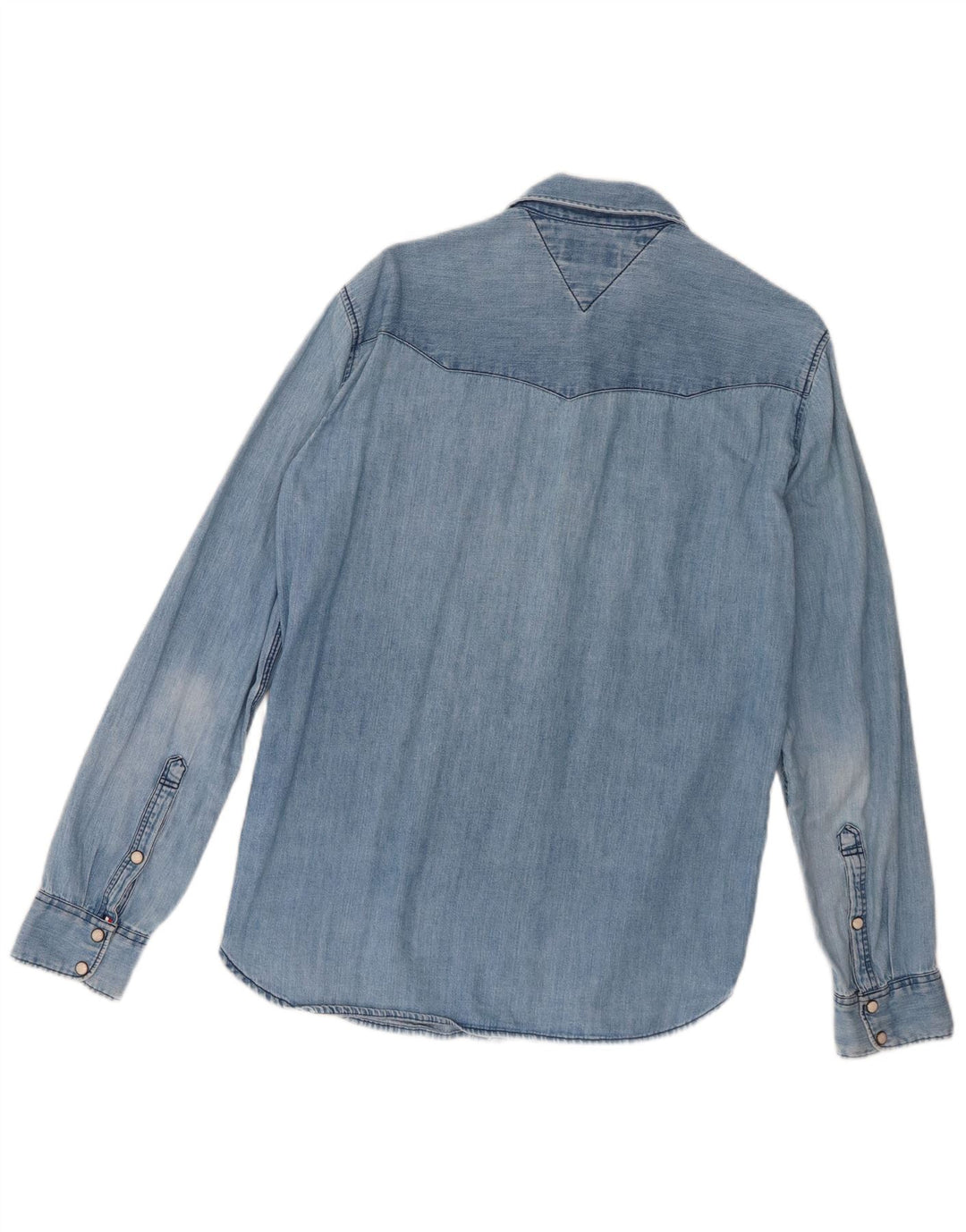 Camicia di jeans da uomo Tommy Hilfiger piccola in cotone blu