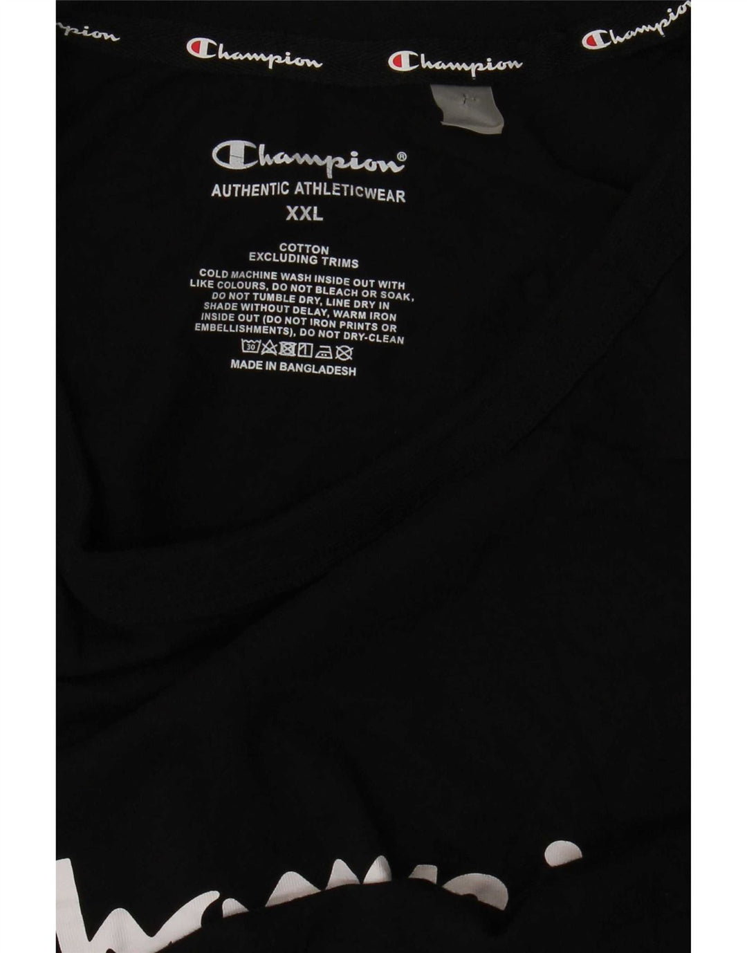 T-shirt grafica da uomo Champion Top 2XL cotone nero