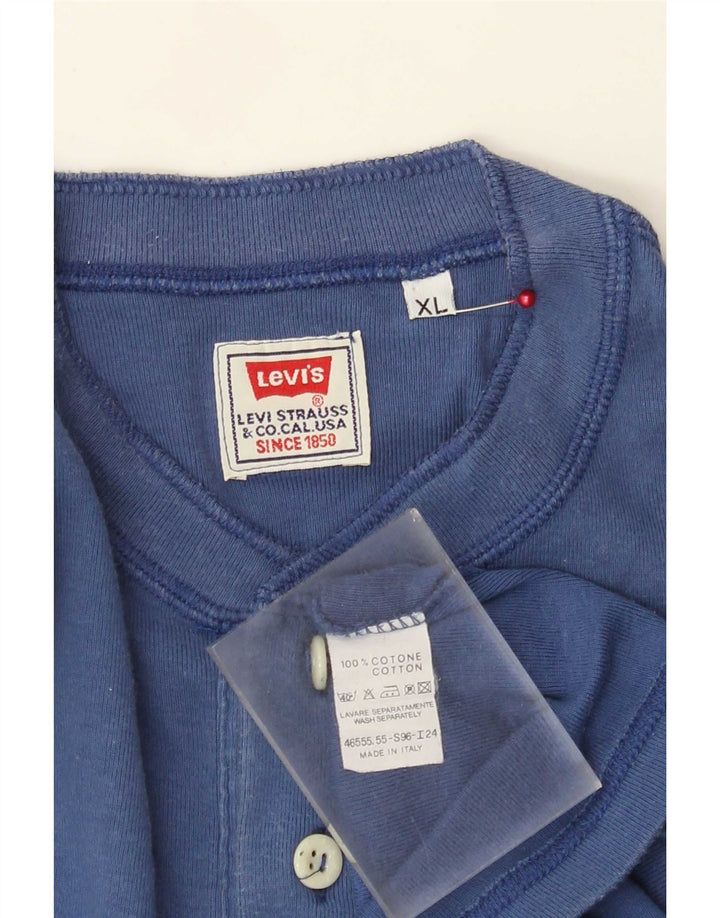 Levi's Maglia da uomo a maniche lunghe XL in cotone blu