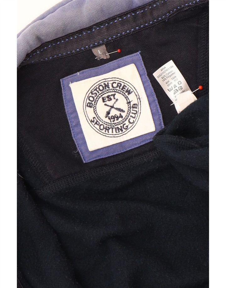 Giacca da ginnastica da uomo Boston Crew, grande, in cotone blu navy