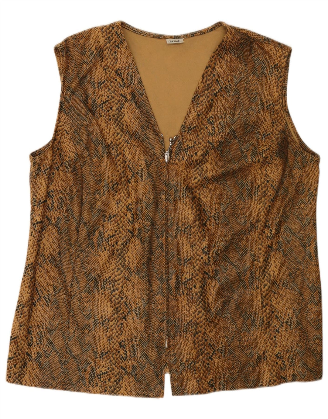 Gilet da donna VINTAGE UK 18 XL Poliestere con stampa animalier marrone