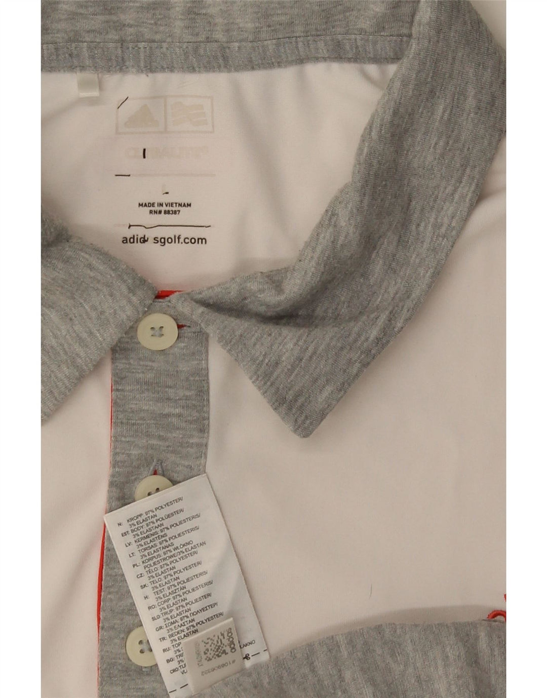 Polo Adidas Climalite da uomo grande in poliestere color block grigio