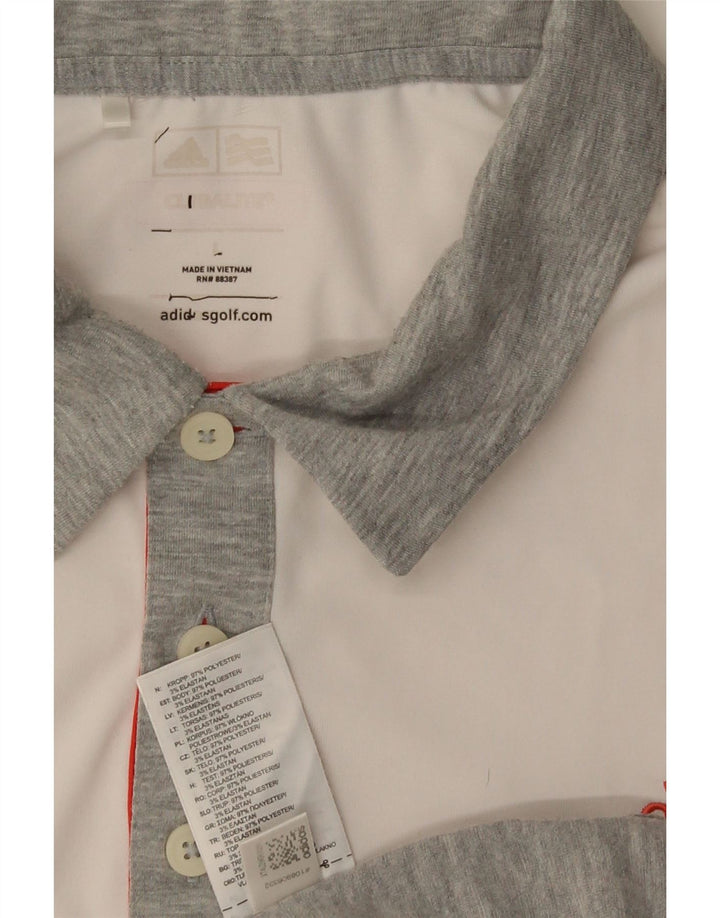 Polo Adidas Climalite da uomo grande in poliestere color block grigio