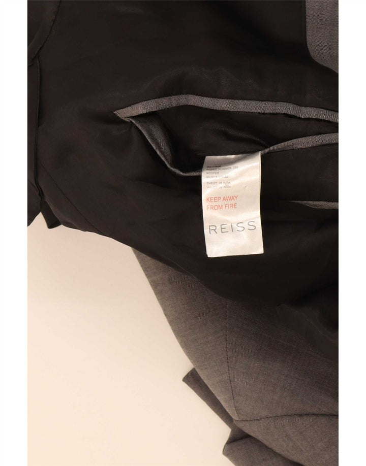 Giacca blazer da uomo a 1 bottone Reiss UK 42 XL lana grigia
