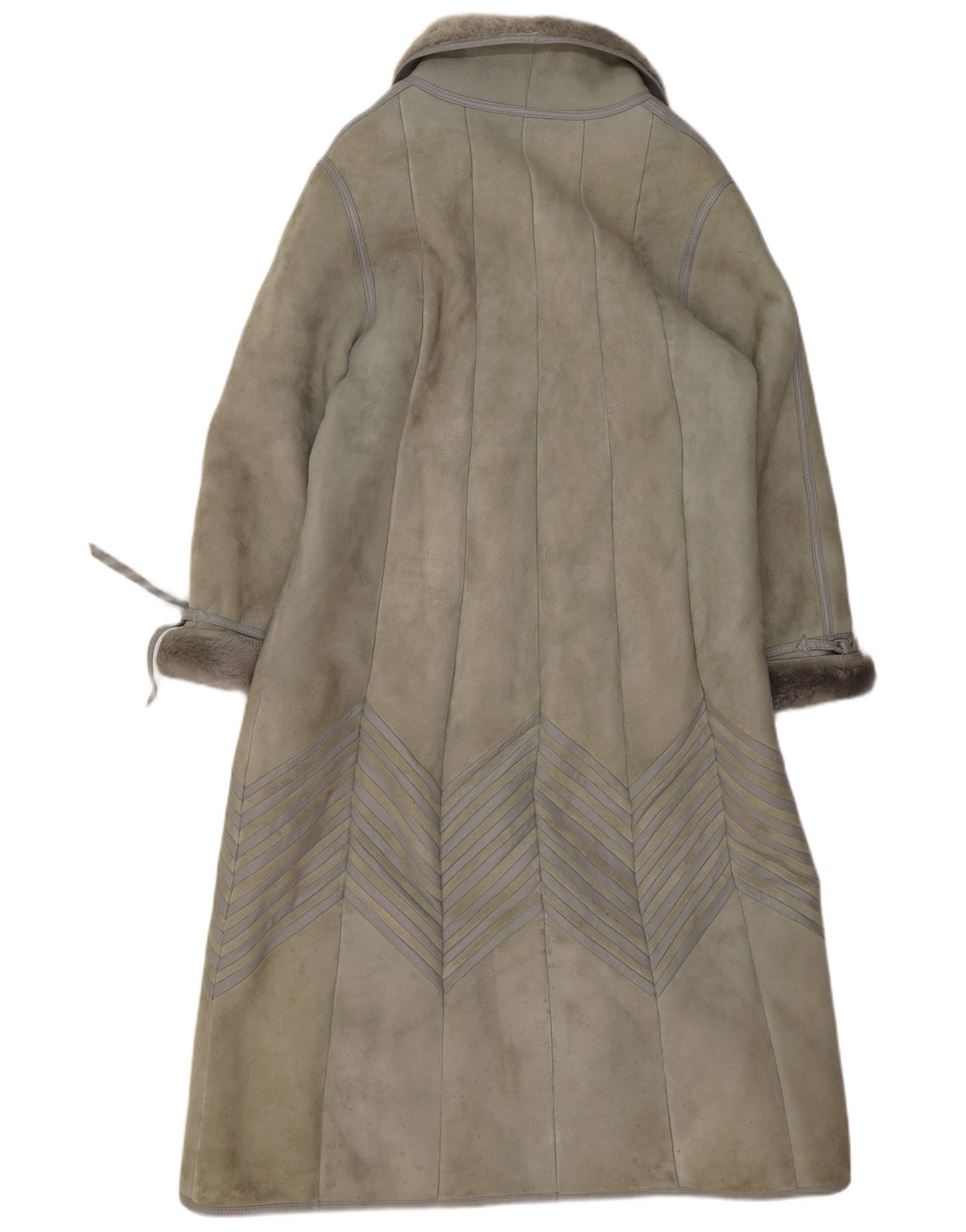 Cappotto in shearling vintage da donna EU 40 in pelle di agnello grigio medio