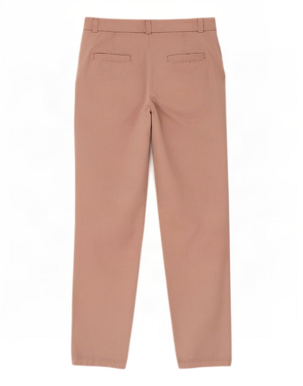 Pantaloni chino slim da donna Marks & Spencer UK 10 piccoli W27 L26 cotone rosa