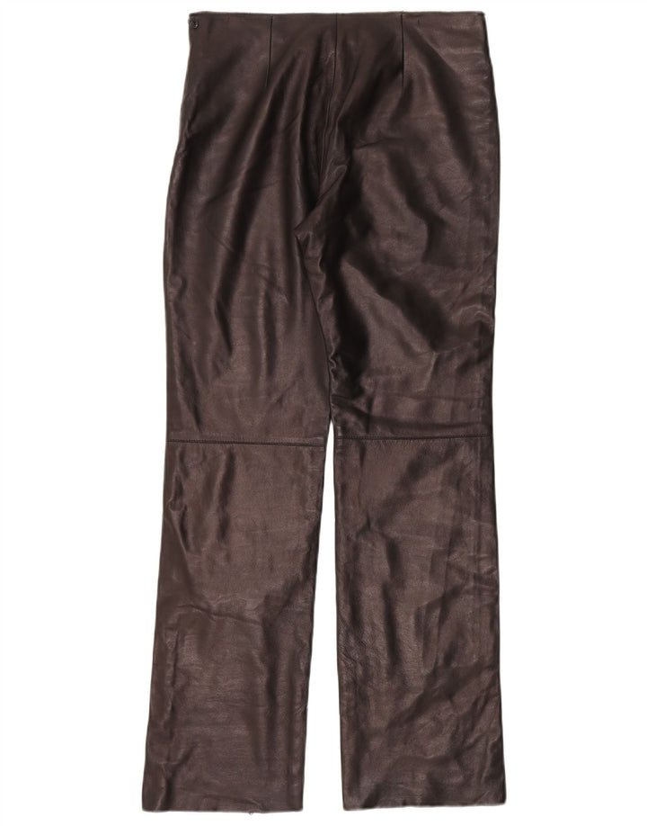 Pantaloni dritti in pelle da donna Gian Mori W30 L30 in pelle marrone