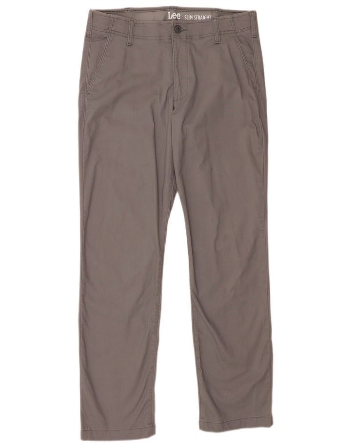 Pantaloni corti slim dritti da uomo LEE W34 L24 in cotone grigio
