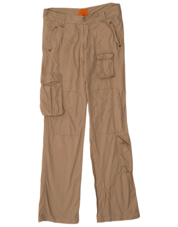 Pantaloni cargo dritti da uomo vintage IT 46 Small W32 L34 Cotone beige