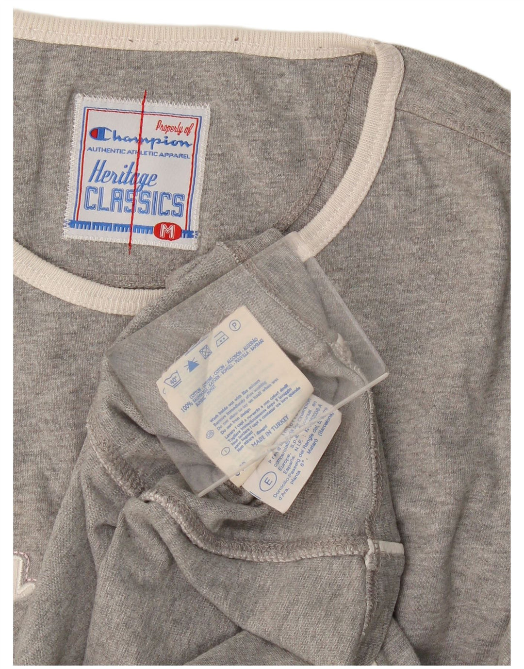 Champion Womens Heritage Classics Graphic Top manica lunga UK 14 Grigio medio