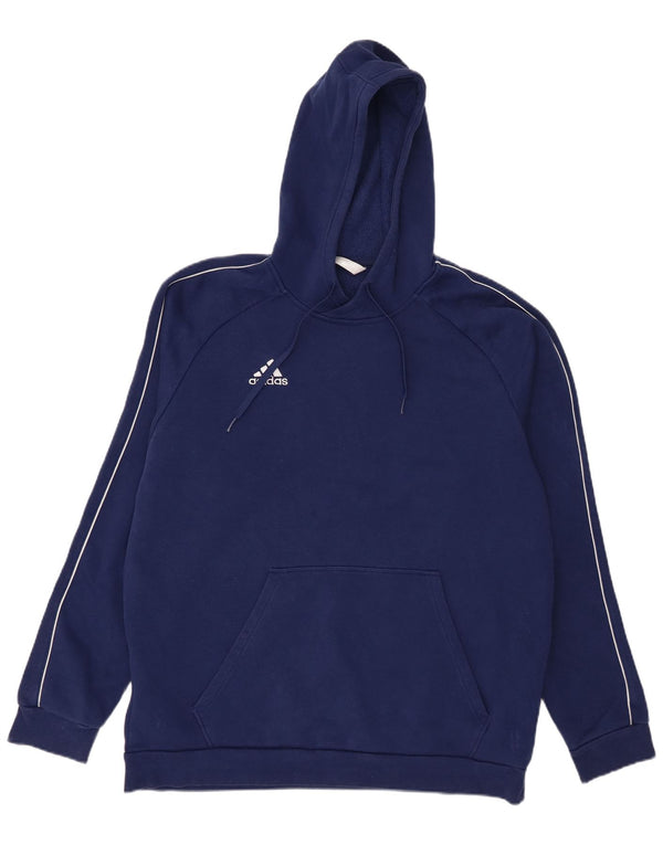 Felpa con cappuccio da uomo Adidas XL in cotone blu
