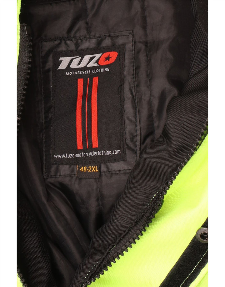 Giubbotto bomber da motociclista con grafica da uomo VINTAGE UK 44 2XL color block verde