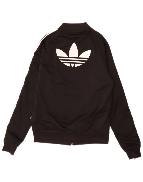Giacca da ginnastica da donna con vestibilità ampia grafica Adidas UK 6 XS nera sportiva