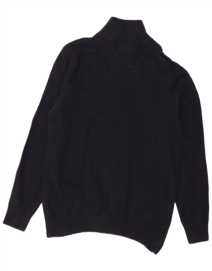 Gant Maglione da uomo con zip e collo, grande, in lana blu navy