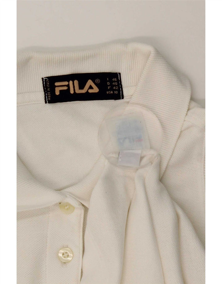 Polo senza maniche da donna Fila US 10 Large in cotone bianco