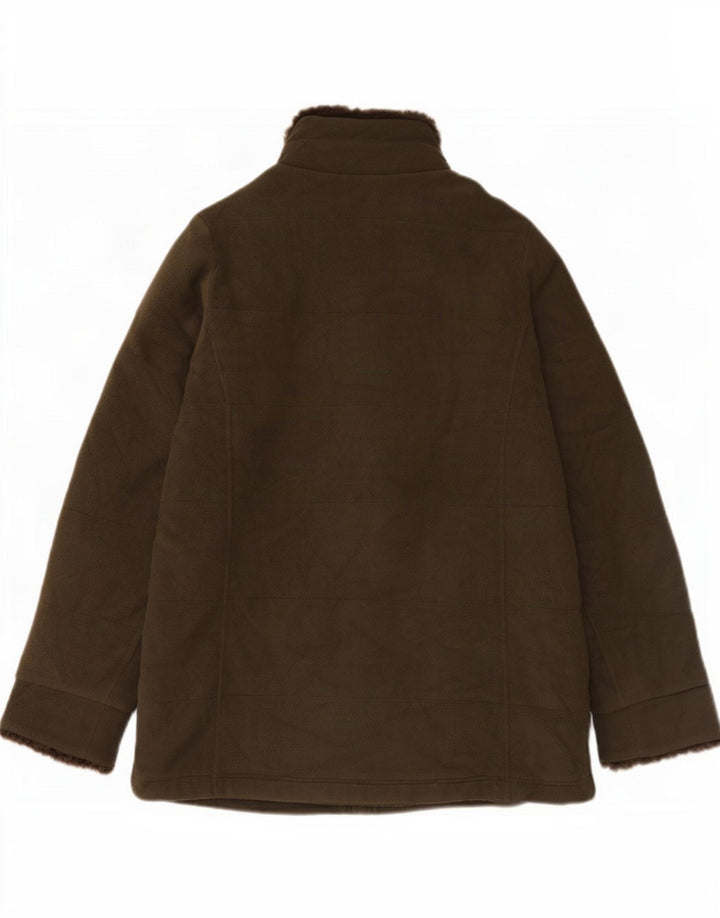 Giacca in pile da donna Marks & Spencer UK 12 Poliestere verde medio