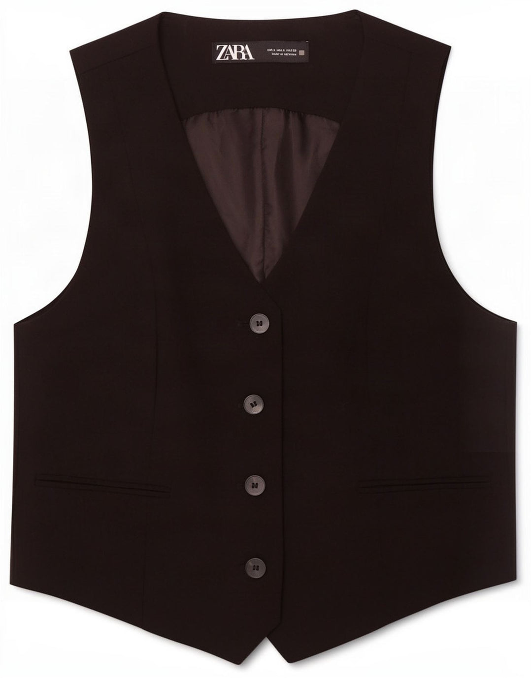 Gilet da donna Zara UK 10 piccolo poliestere nero