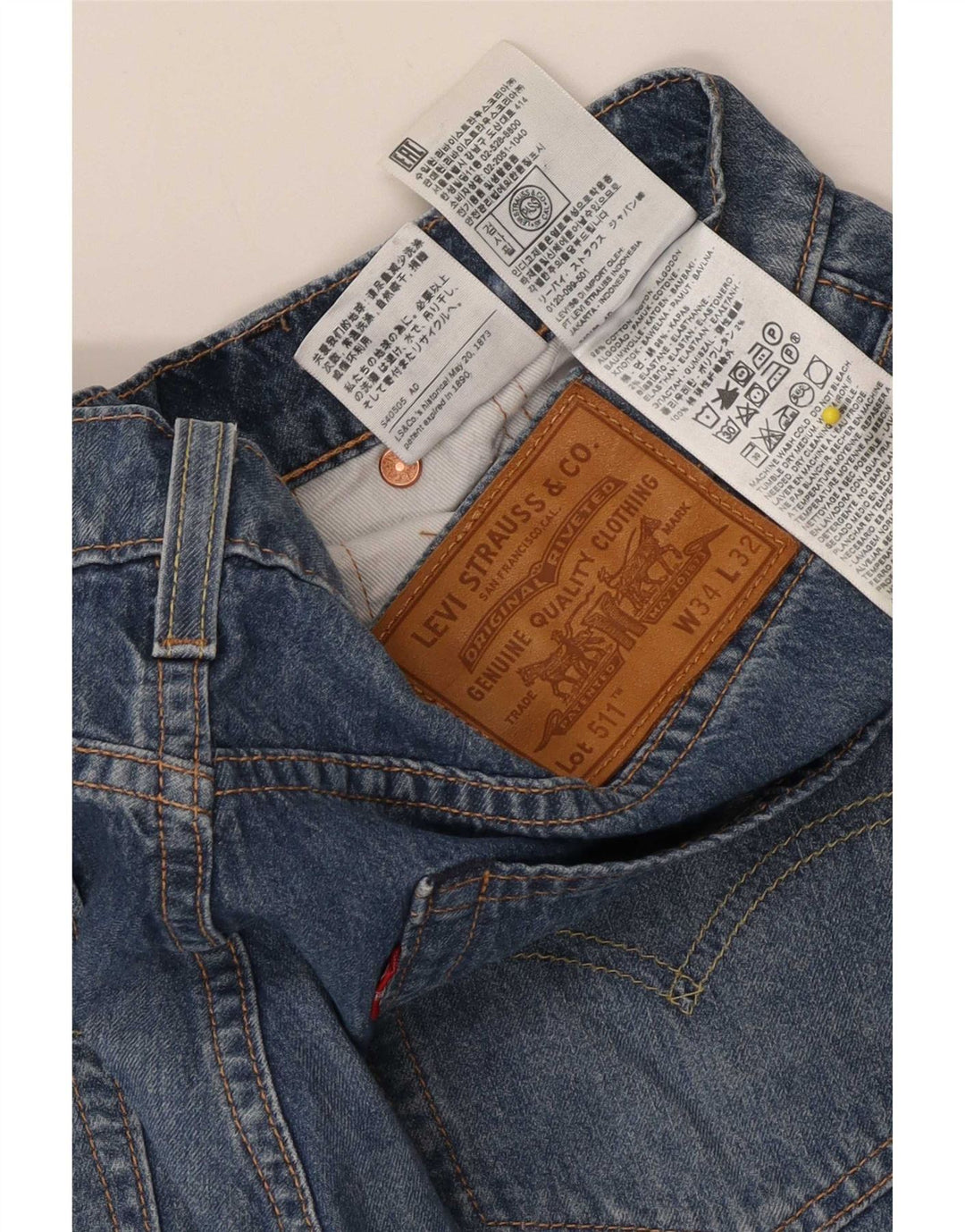 Levi's Jeans 511 slim da uomo W34 L32 Blu Cotone