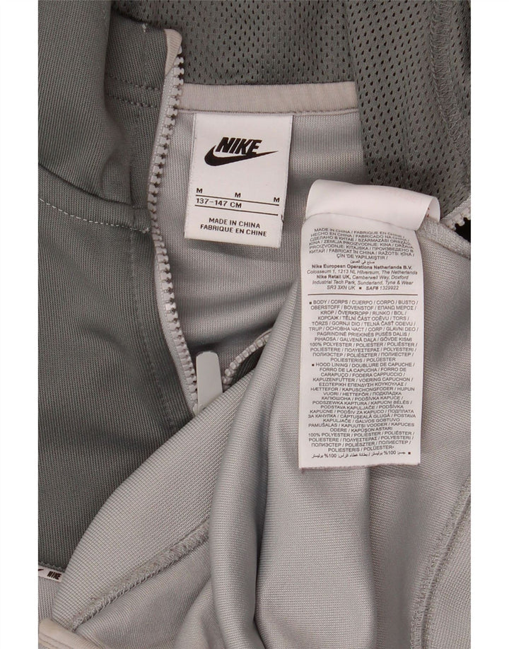 Felpa con cappuccio e zip Nike per ragazzi, 10-11 anni, poliestere color block grigio medio