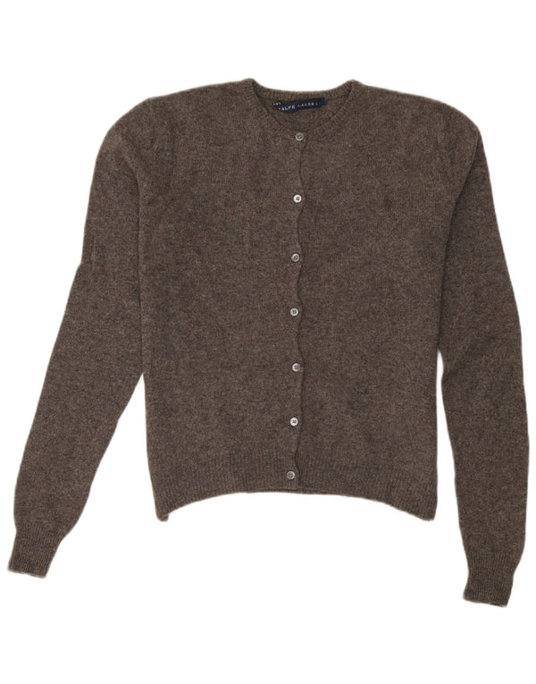 Maglione cardigan da donna Ralph Lauren UK 16 grande lana grigia