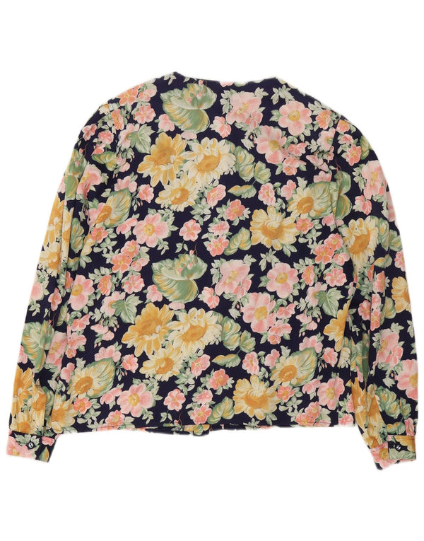Camicetta Camicia Vintage da Donna IT 50 XL Floreale Multicolore