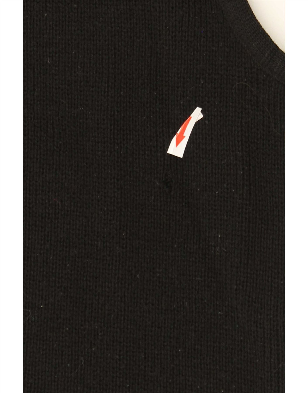 Maglione cardigan senza maniche vintage da uomo medio nero geometrico