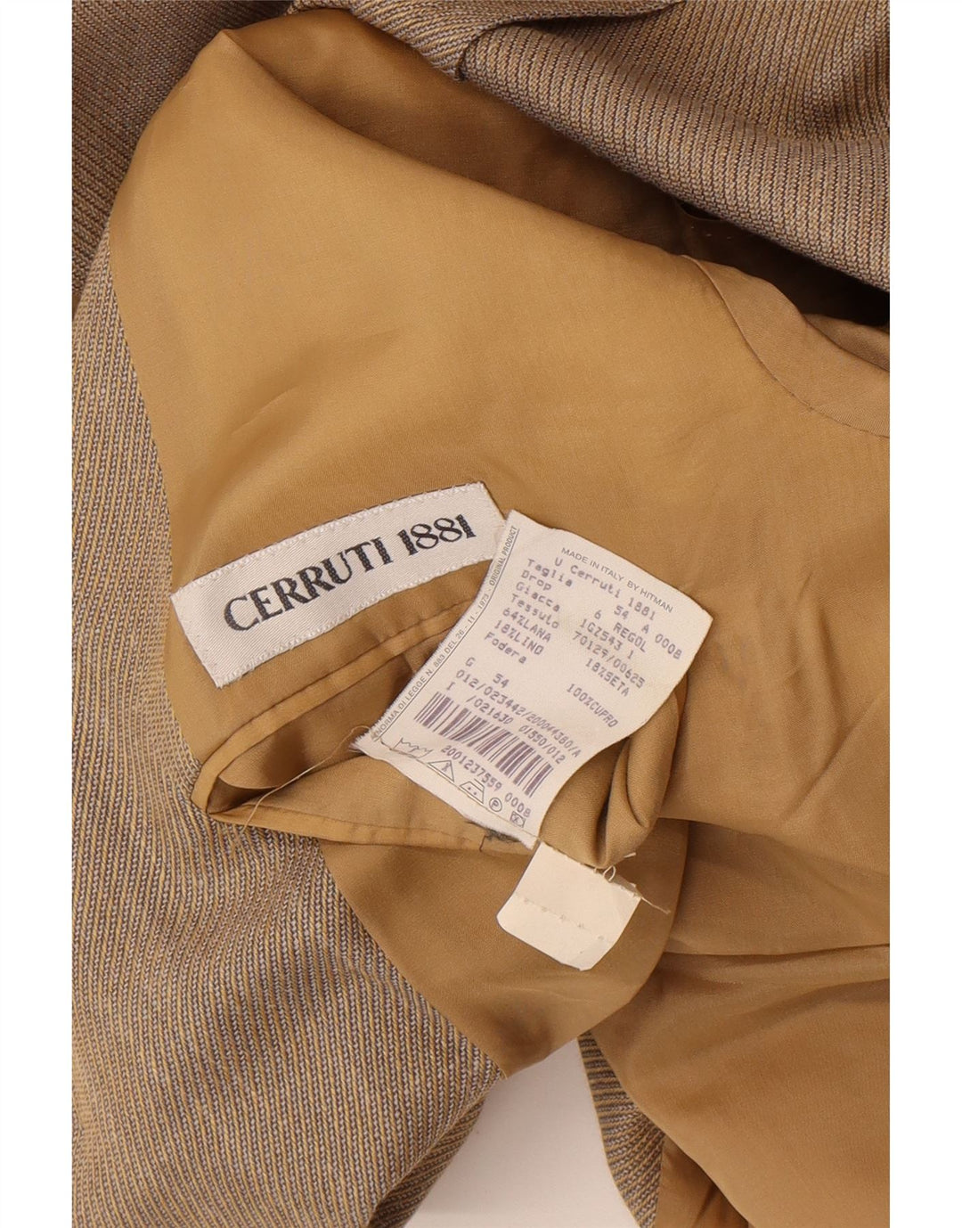 Giacca blazer da uomo a 3 bottoni Cerruti 1881 IT 54 2XL Beige Lana