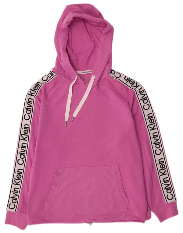 Felpa con cappuccio grafica da donna Calvin Klein UK 18 XL Pink Colourblock