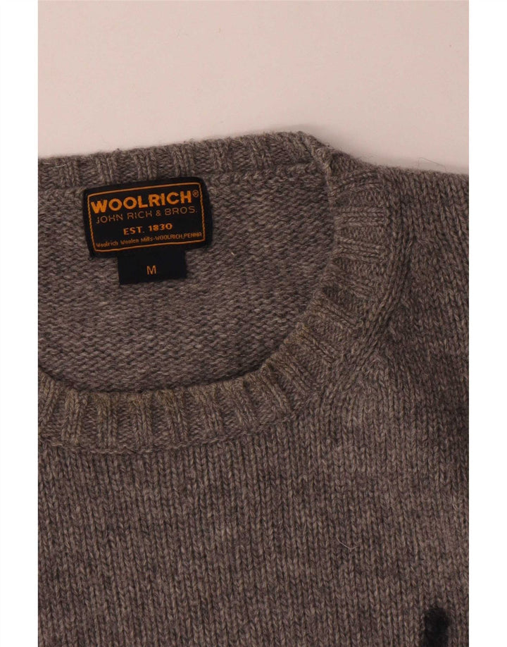 Maglione grafico da uomo Woolrich Lana screziata grigio medio