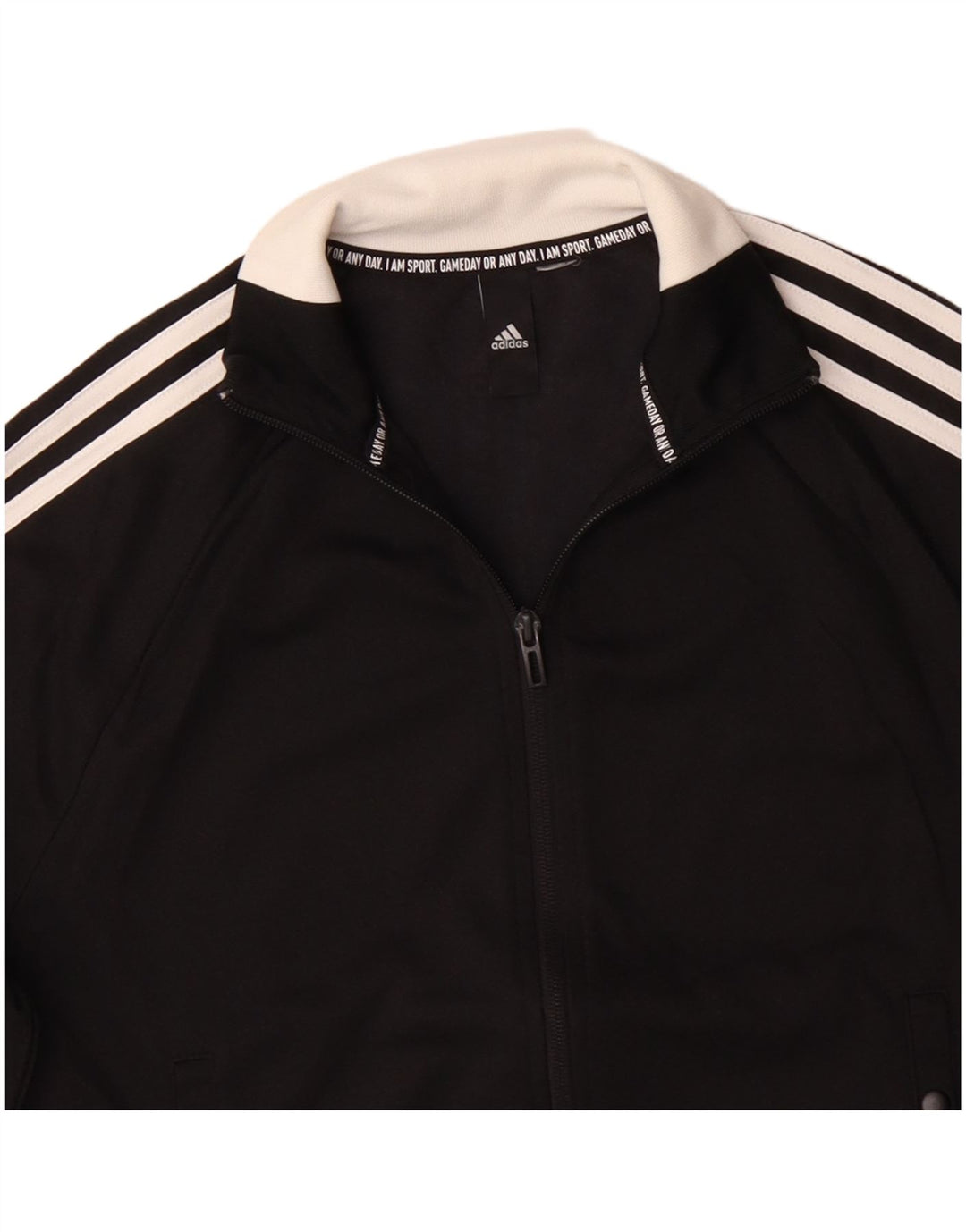 Giacca da tuta da donna ADIDAS UK 14 poliestere nero medio