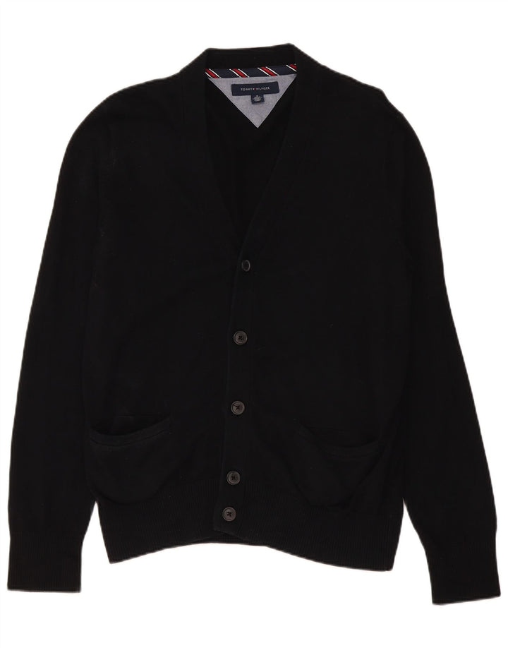 Maglione cardigan da uomo Tommy Hilfiger cotone medio nero